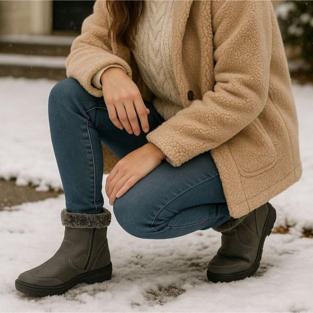 Khombu 6 Boots Woman Outdoor Vegan Faux fur Water-repellent Winter Snow Shoes